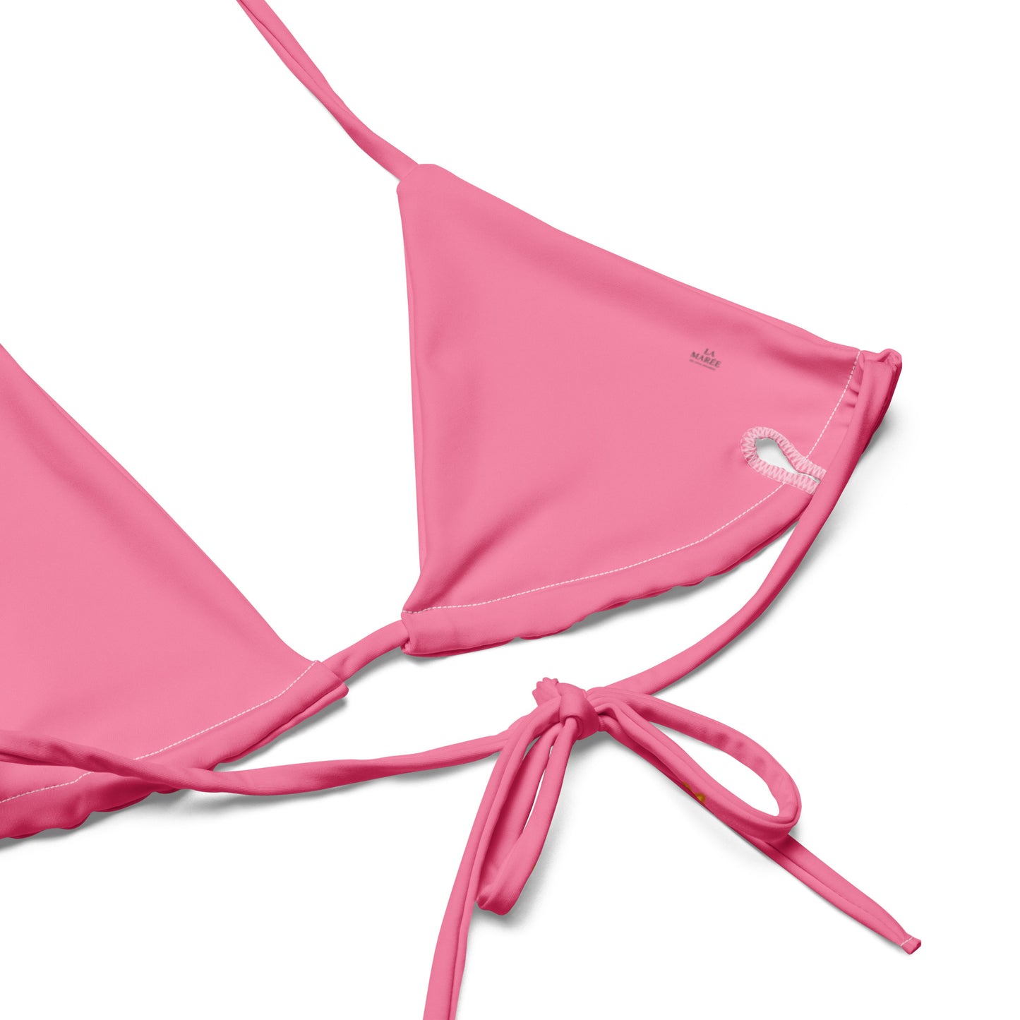 Luxury two-piece string tie bikini by La Marée in pastel tones ideal for sunkissed summer style, designed for coastal escapes and beachwear elegance and a flattering fit