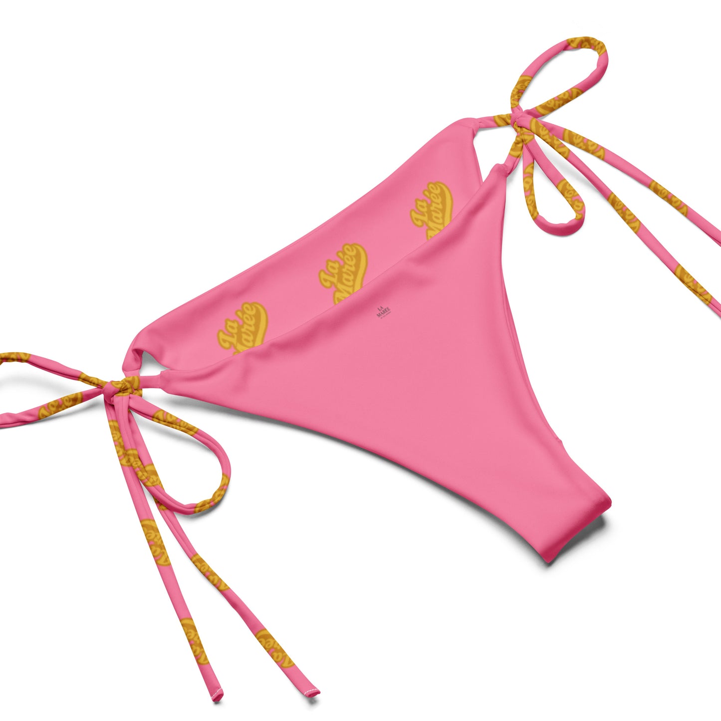 Luxury two-piece string tie bikini by La Marée in pastel tones ideal for sunkissed summer style, designed for coastal escapes and beachwear elegance and a flattering fit