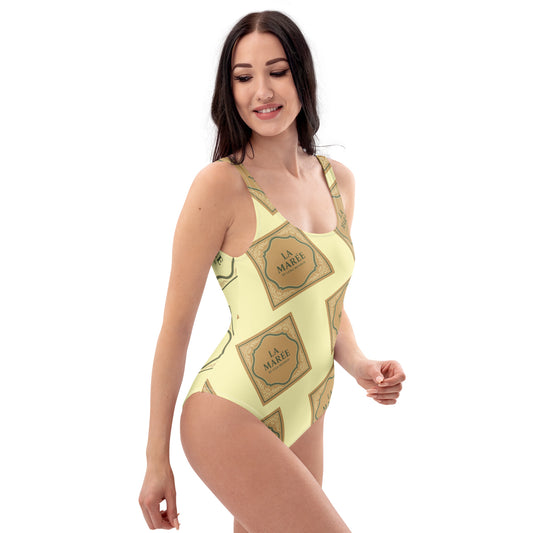 Elegant, sleek and stylish swimwear one-piece swimsuit with a low back by La Marée, designed for a flattering silhouette and coastal style.