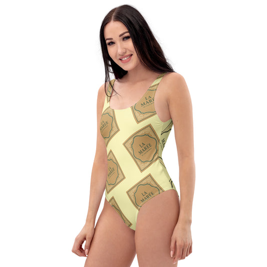 Elegant, sleek and stylish swimwear one-piece swimsuit with a low back by La Marée, designed for a flattering silhouette and coastal style.